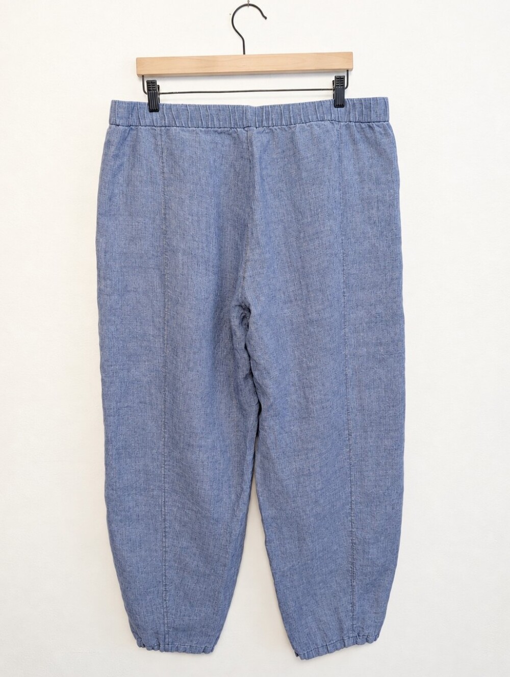 EILEEN FISHER Linen Lantern Pants Ankle Délavé Chambray Blue Wide XL - Picture 3 of 10